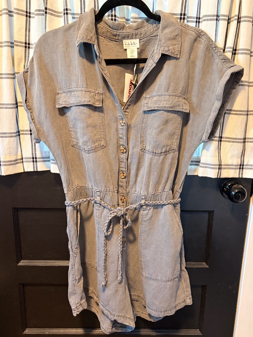 Nicole Miller Gray Utility Romper